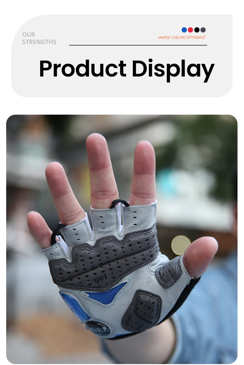 Giyo Half Finger Radfahren Handschuhe Gel Palm Anti-Schock Wischen Schweiß Design Lycra Stoff Handschuh MTB Road Fahrrad Fingerlose handschuh – Detail 13