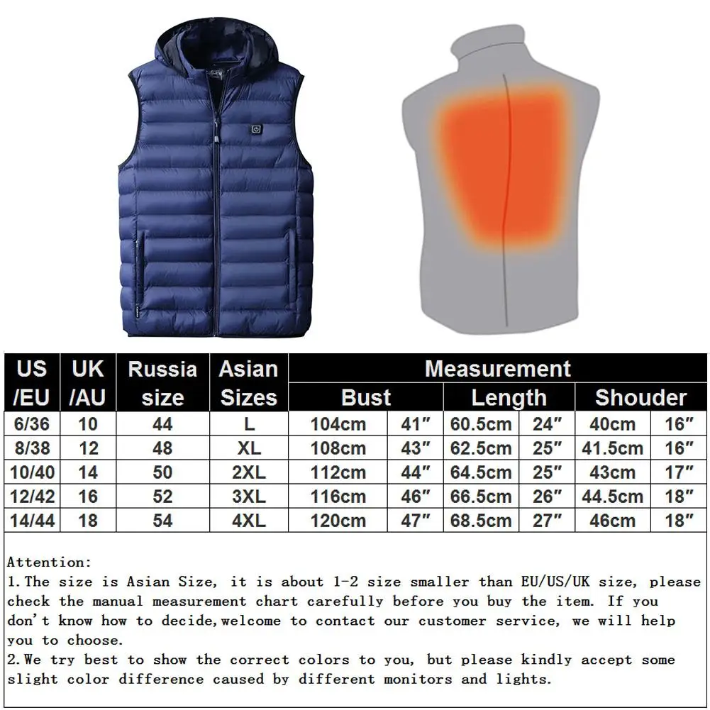 Мужской жилет с электрическим подогревом перезаряжаемый легкий теплая одежда