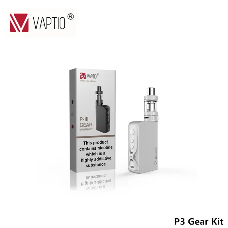 Online UK VERSCHIFFEN!!! 100W Vape Kit Vaptio P3 Getriebe Elektronische Zigarette 3000mAh Starter kit Gebaut In Batterie 2,0 ml zerstäuber 510 Gewinde