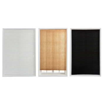 

Pleated Paper Curtain Light Filtering Adhesive Inside Mount Cordless Cellular Shade OCT998