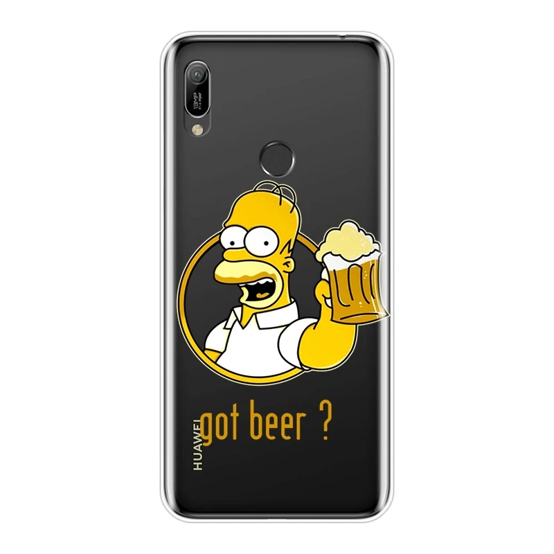 No.4 Чехол для телефона huawei Y9 Y7 Y6 премьер-профессионал мягкий силиконовый Homer J. Симпсон Забавный аниме задняя крышка для huawei Y5 Y6 Y7 - Цвет: No.4