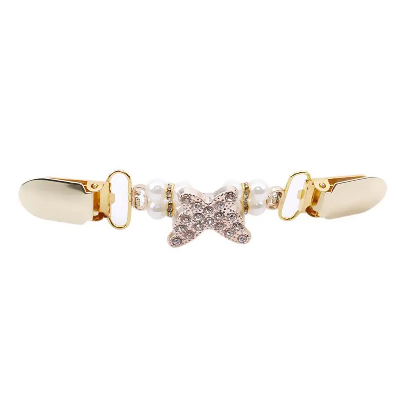

Europe And The United States Popular Clothing High-End Pearl Dress Clip Gold Duckbill Button Cardigan Tightening Clip Butterfly
