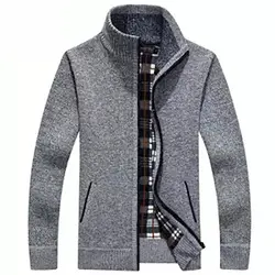 20198 осенне-зимний мужской свитер пальто шерстяной кардиган свитер куртки мужские молнии трикотажные толстые пальто Повседневный трикотаж