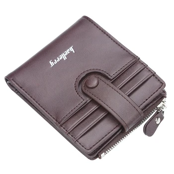

Men's Credit Card Holder Business Short Wallet Case Hasp Design Money Bag Men Casual Short Bifold Wallet with Zipper Coin Pocket