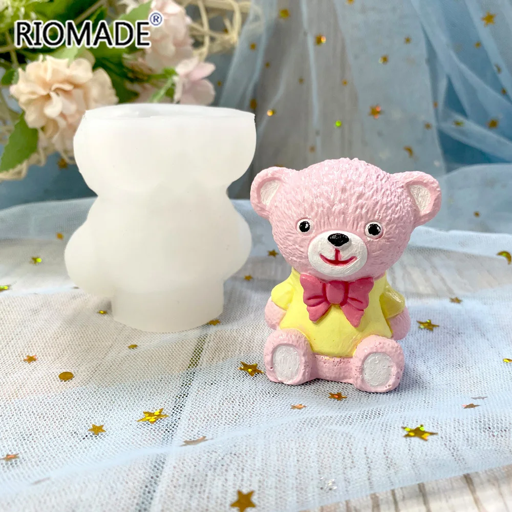 3 Teddy Bear Candle Silicone Mold for DIY Handmade Mousse Ice Tray  Ornaments Plaster Candle Jewelry Kids Toys Key Chain Mould - AliExpress