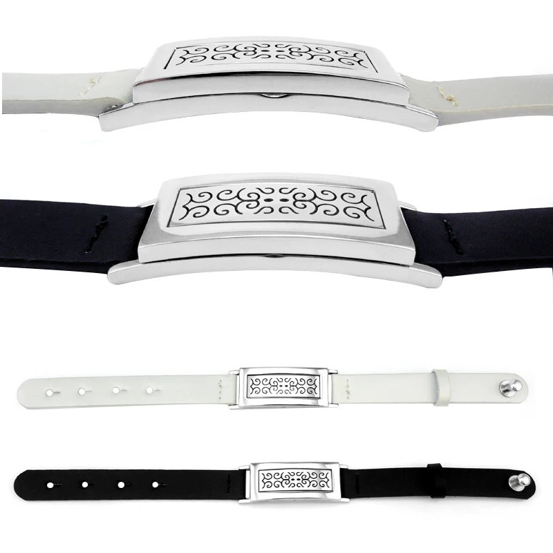 BDL511-20 Man Essential Oil Diffuser Genuine Leather Bracelet