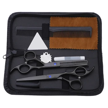 

6 Inch Thinning Storage Bag Hairdressing Tool Salon With Comb High Carbon Steel Styling Portable Hair Scissors Set Home Cutting