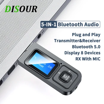 

USB Bluetooth 5.0 Audio Transmitter Receiver LCD Display 3.5MM AUX RCA Stereo Wireless Adapter Dongle For PC TV Car Headphones