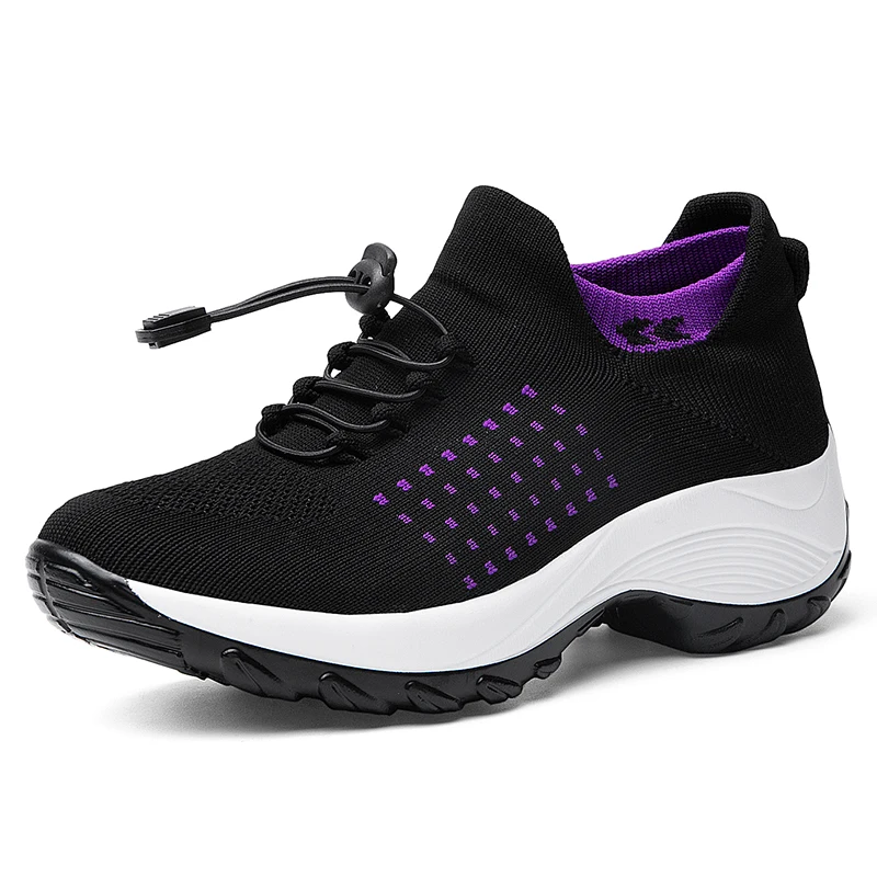 Brand Sport Shoes Women Toning Shoes Black Outdoor Mesh Platform Wedge Sneakers Fashion Shape Breathable Thick Sole Sneakers
