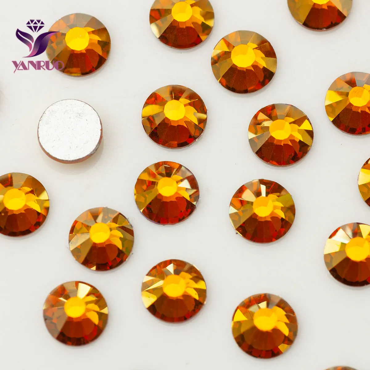YANRUO Топаз AB (203 AB) не горячей фиксации Flatback Кристалл DIY стеклянные бусины для