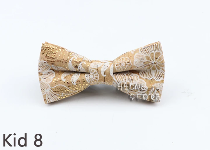 New Floral Cork Wood Bow Ties For Men Women Childern Wedding Casual Party Gift Fashion Novelty Handmade Solid Bowtie Accessories