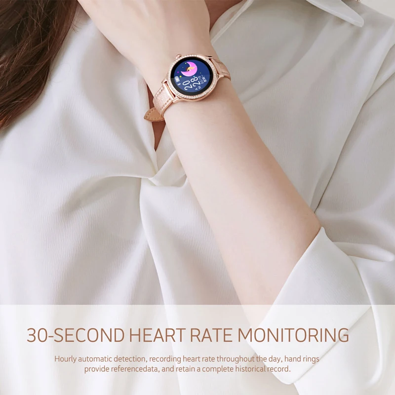 ESSEED M8 Смарт-часы для женщин IP68 водонепроницаемый кожаный Смарт-браслет android фитнес-трекер монитор сердечного ритма женские Смарт-часы