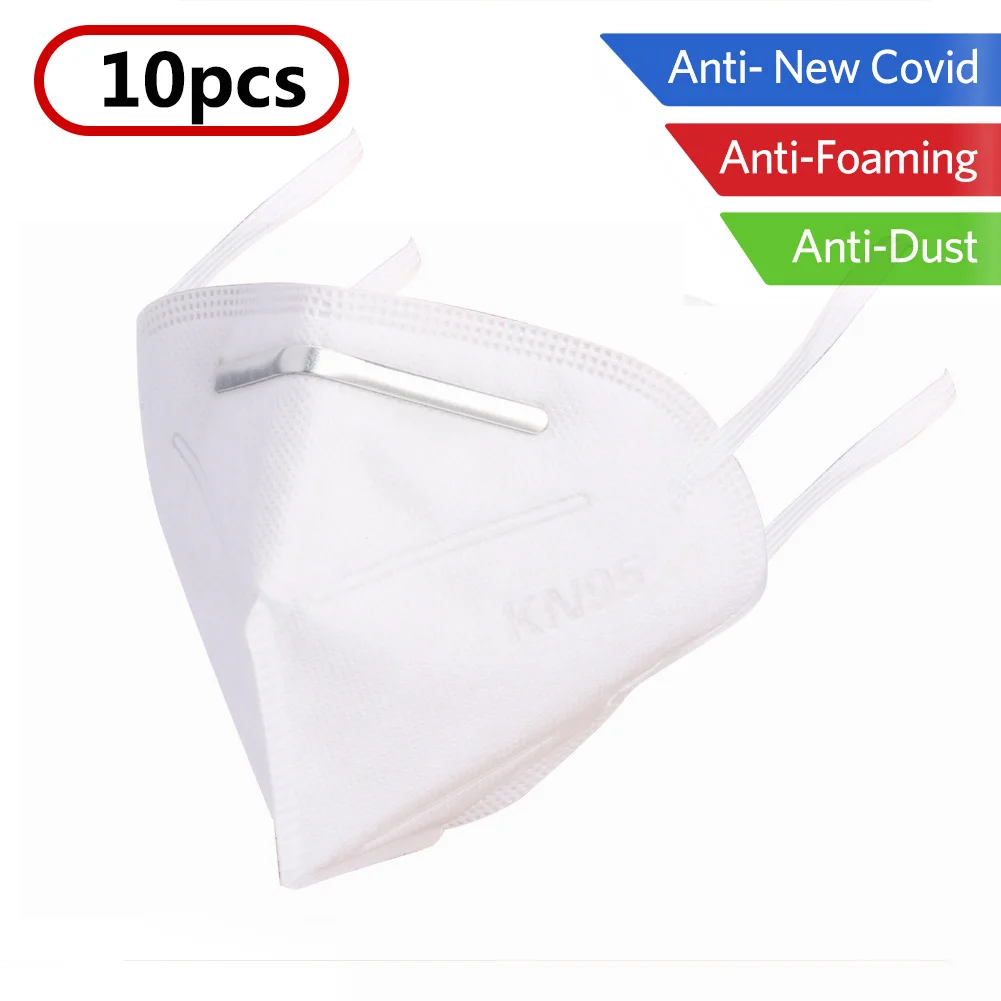 

10pc KN95 Adult Vertical Folding Mask Nonwoven Dustproof Mouth Cover Respirator Health Care Personal protective mask In stock