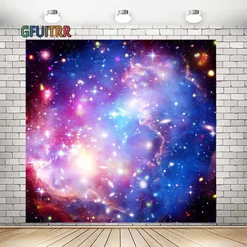 

GFUITRR Galactic Space Photography Backdrops Birthday Wedding Background Decoration Magic Starry Sky Vinyl Photo Studio Props
