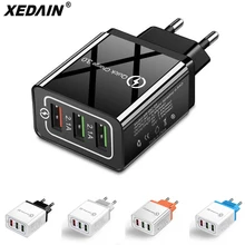 3 порта, быстрое USB зарядное устройство, кабель для телефона, быстрое зарядное устройство 3,0 5 в 3 А, штепсельная Вилка для ЕС/США, настенное зарядное устройство для samsung, Apple, iphone, sony, Xiaomi, huawei