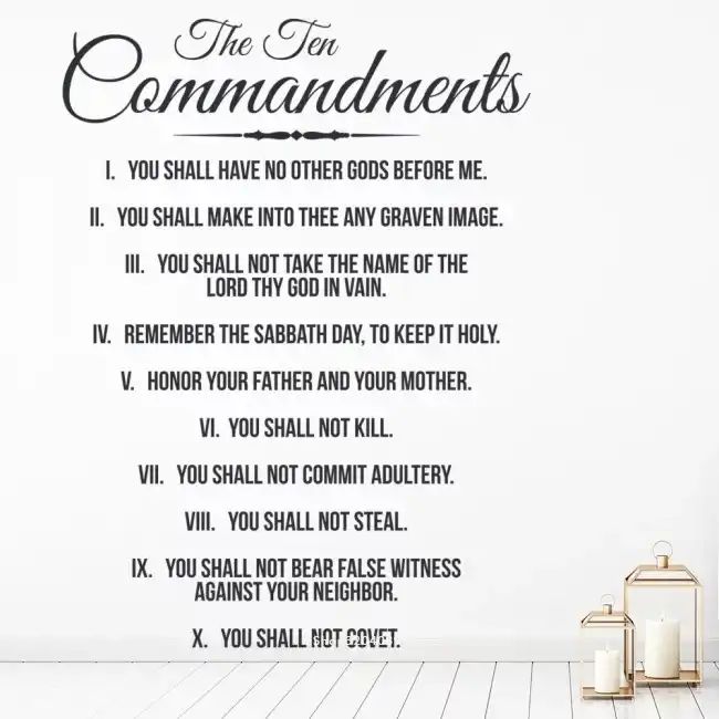 The Ten Commandments God Bible Wall Sticker You Shall Have No Other Gods Before Me Quotes Decals Sofa Background Wallpaper Dg144 Wall Stickers Aliexpress