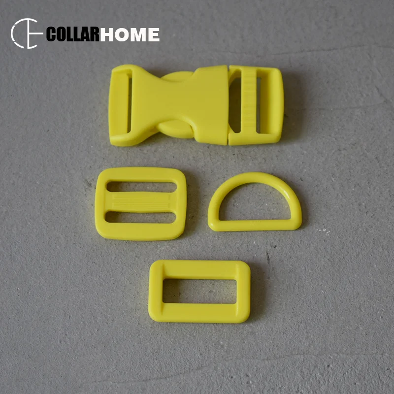 10 sets plastic release buckles D rings 3/4"(20mm) clip clasp belt straps tri-glides sliders DIY dog collar bags accessories