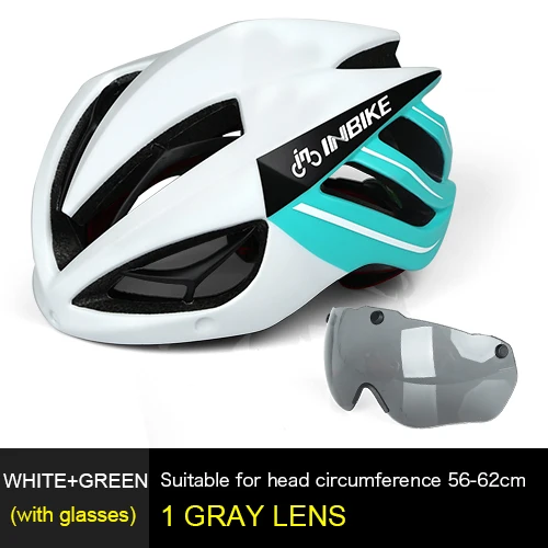 INBIKE велосипедный шлем, велосипедный шлем, магнитные очки для горной дороги, велосипедные шлемы, солнцезащитные очки, велосипедные очки, 3 линзы, велосипедный шлем - Цвет: White 1Lens