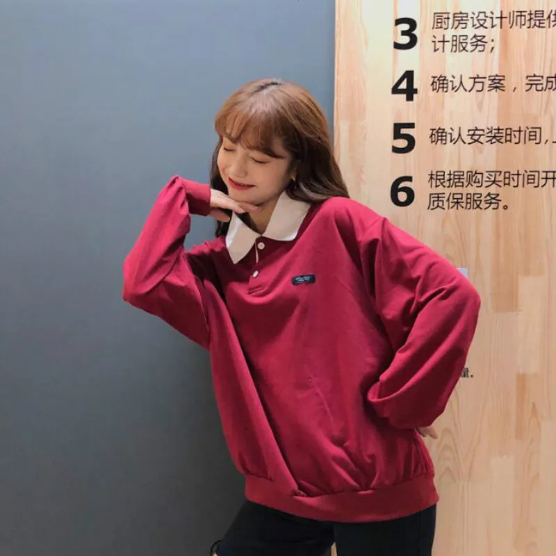 Толстовки для женщин с буквенным принтом Ulzzang Kawaii мягкий свитшот для девочек Свободный корейский стиль тонкая модная простая женская одежда повседневная