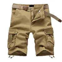 2022 Summer Men's Baggy Multi Pocket Military Cargo Shorts Male Cotton Khaki Mens Tactical Shorts Short Pants 29-44 No Belt 1