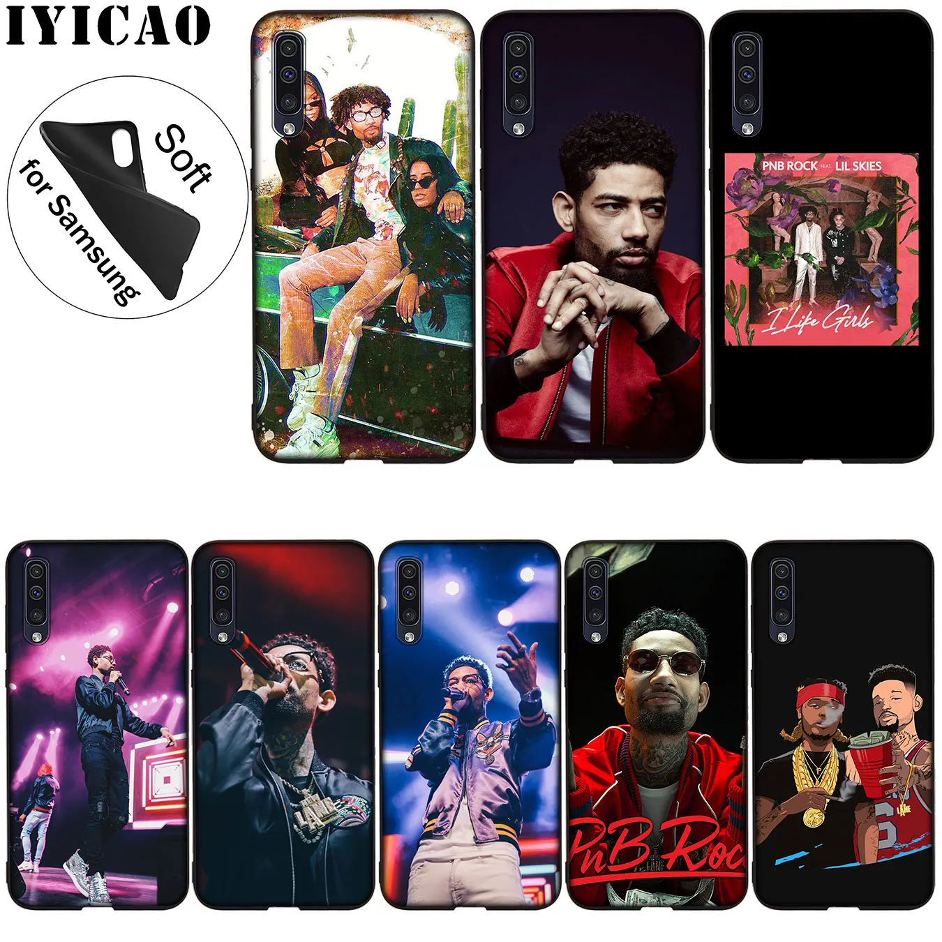 IYICAO Pnb Rock Мягкий силиконовый чехол для samsung Galaxy Note 9 8 10 Plus M10 M20 M30 M40 + черный |