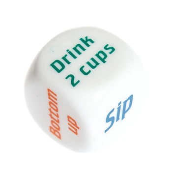 

2PCS/Lot Drinking Dice 25MM White Dices Acrylic Round Corner Dices Drinking Games Cubes KTV Entertainment Bones Dados