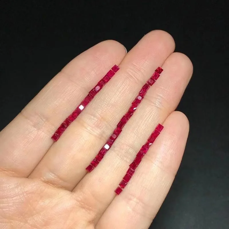 Nature Red Ruby Square 2.5mmm Loose Stones for Earrings Making Jewelry loose gemstones loose beads for jewelry making ruby gemstone
