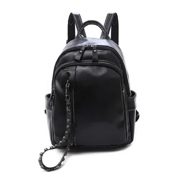 

Korean Version Of the Sen Retro College Wind College Student Bag Soft Leather Wild Travel Backpack