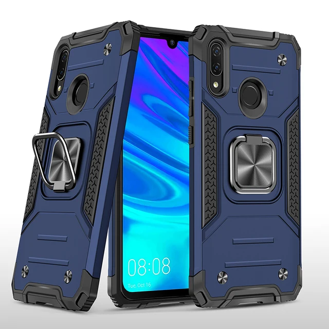For Huawei P Smart 2019 Honor10 lite Cases Shockproof Armor Magnet Case Ring Stand Bumper Phone Back Cover For P Smart 2019 Case Blue