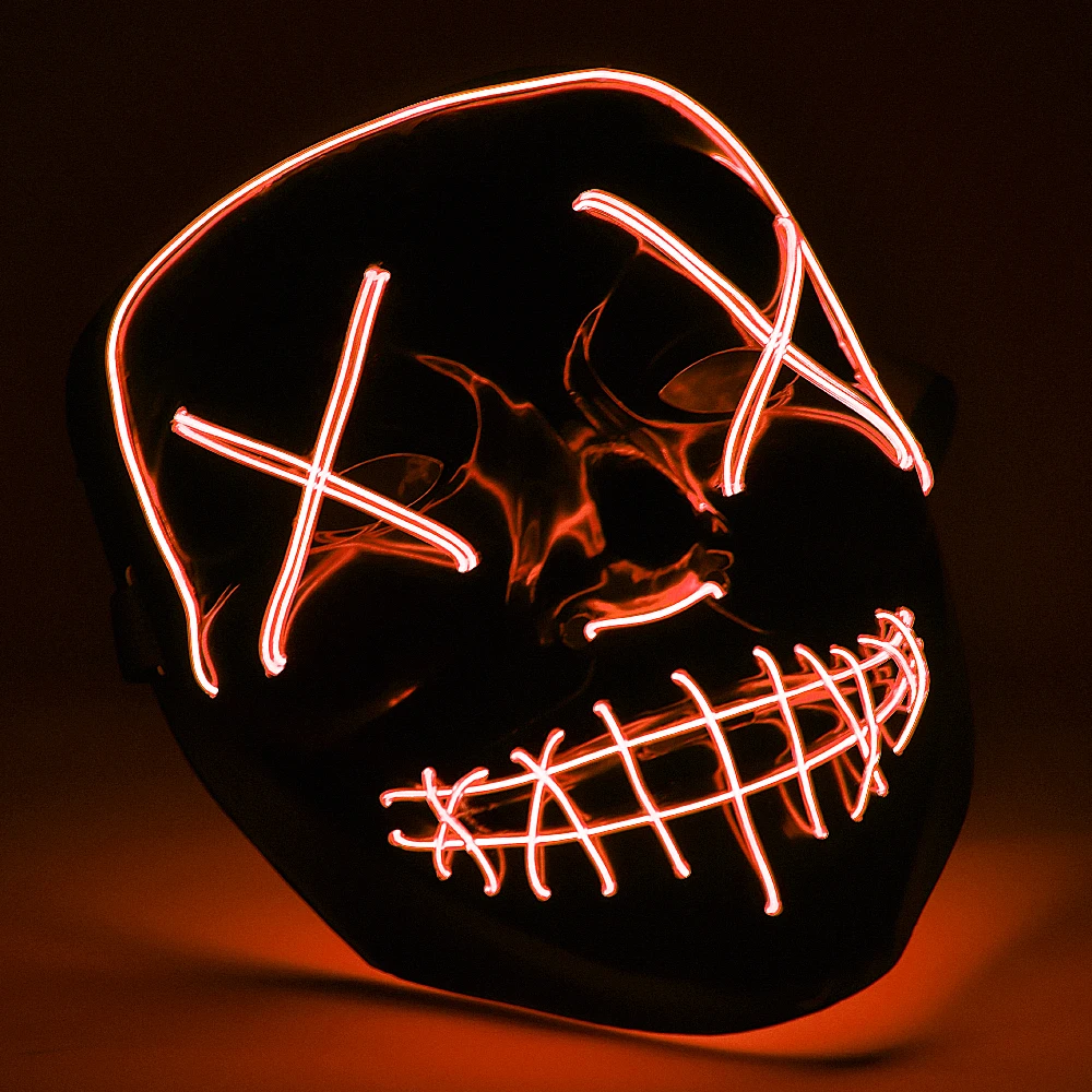 Светодиодная маска на Хэллоуин вечеринку маска сверкающий в темноте страшный фестиваль череп тушь для ресниц свет косплей подарок поддержка дропшиппинг