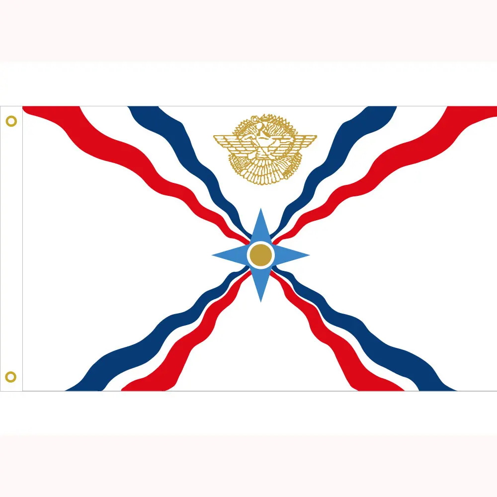 Высокое качество 3x5ft assyrian флаг для украшения внутренней или наружной двери полиэфир