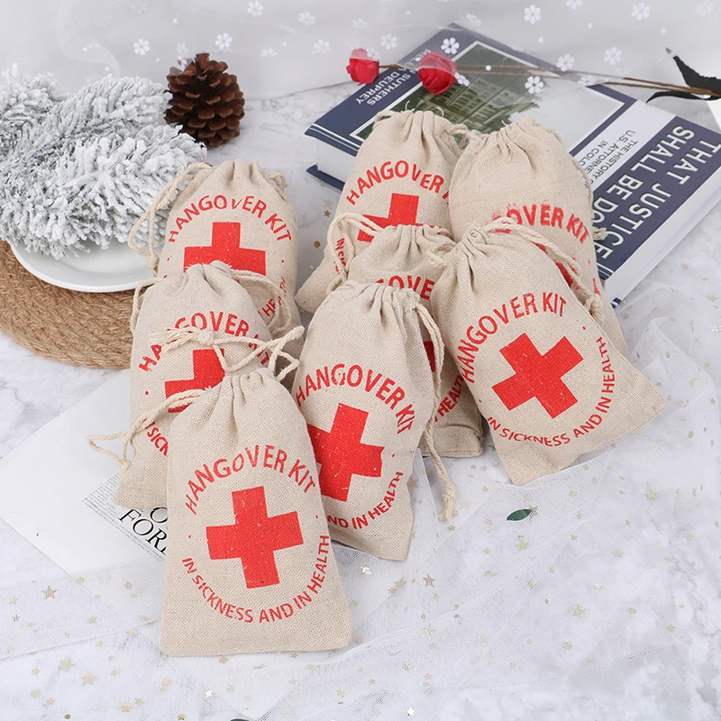 10xCotton Hangover Survival Kit Bag First Aid Bachelorette Hen Stag Party Favor | Багаж и сумки