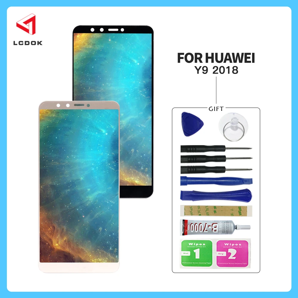 

For Huawei Y9 2018 LCD Display Touch Screen Digitizer Assembly With Frame For Huawei Y9 2018 Display FLA-LX1 Replace