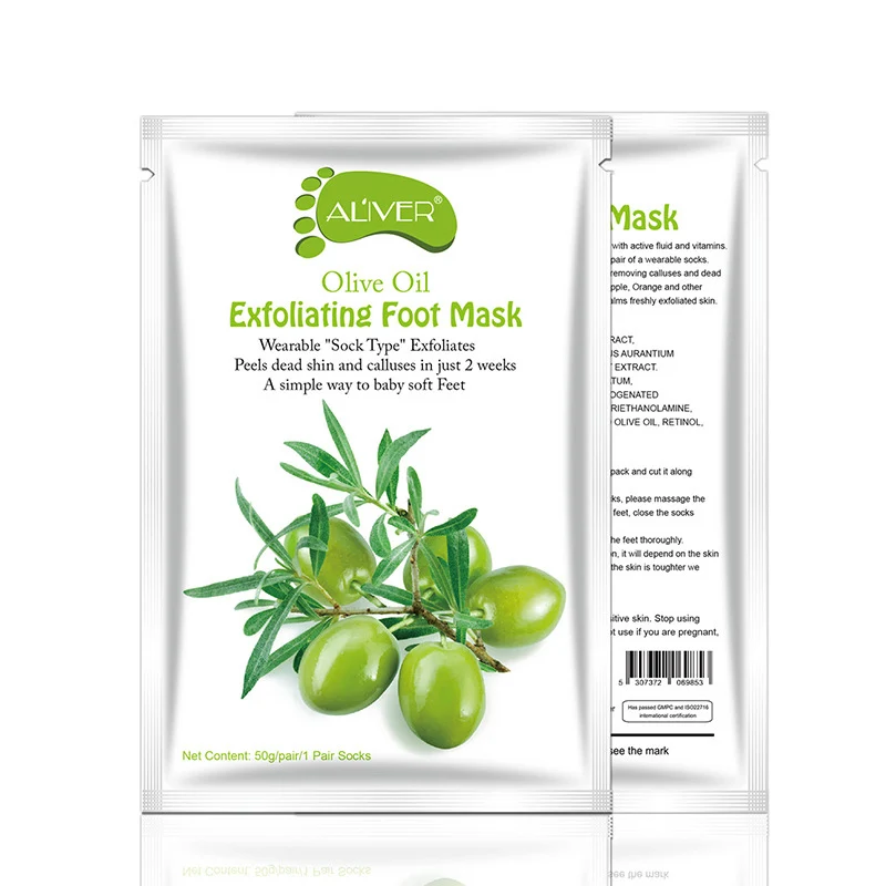 Olive Прямая поставка; 1 пара отшелушивающая маска для ног носки для педикюра пилинг для ног уход за кожей ног маска удаление ороговевшей кожи SMJ - Цвет: Olive