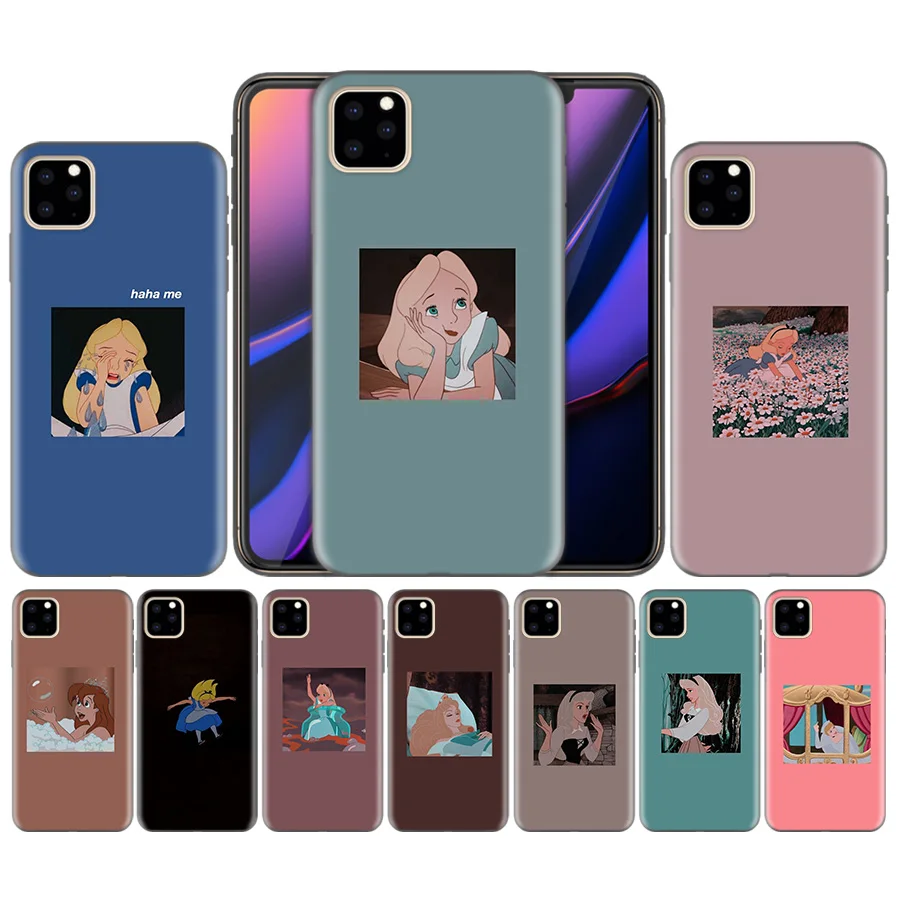 

Silicone Case Cover For iphone XR XS Max X 7 8 6 6S Plus XI MAX XIR 5 5S 5C SE 7Plus 8Plus 6plus Alice Sleeping Beauty Pattern