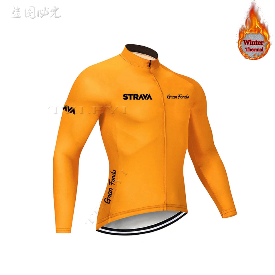 Strava Велоспорт Джерси флис зимний термо велосипедный куртка для езды на велосипеде из джерси Зимний Теплый горный велосипед одежда - Цвет: 8