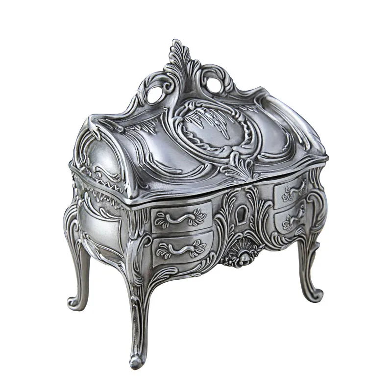 Creative European-style retro tall jewelry storage box Exquisite Princess wedding birthday gift jewelry box
