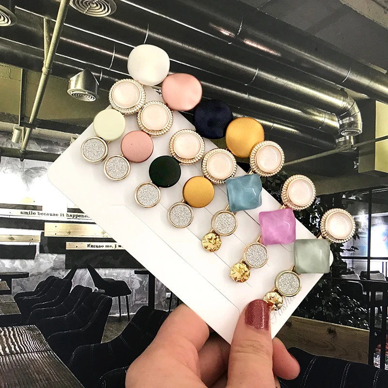 Hair Clips For Women Headband Hairpins Barrettes Pearl Geometric Girls Hairgrips Fashion Hair Jewelry Accessories 3pcs/set