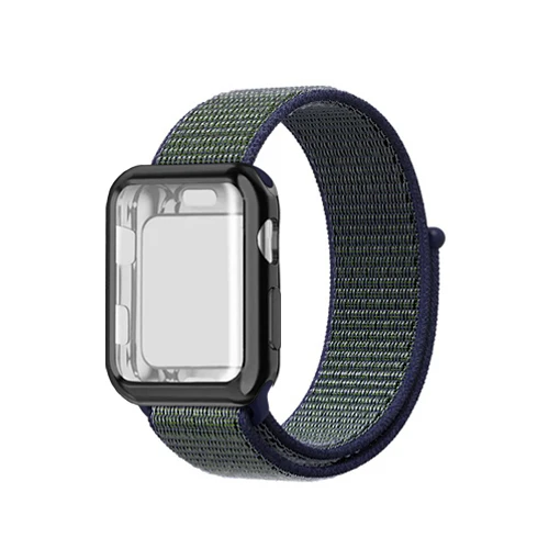 Sport loop strap for apple watch 4 5 case band 44mm 40mm apple watch band 42mm 38mm iwatch 5/4/3/2/1 full screen protector cover - Цвет ремешка: 22