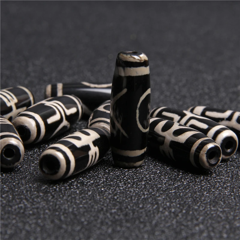 Винтажные тибетские бусы дзи из камня Агата овальные геометрические 9-глазые