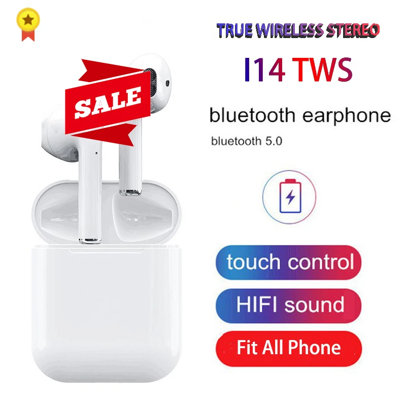 

i14 tws Headset 1:1 In-ear Wireless Bluetooth 5.0 Earphone Earbuds Touch Control for iphone xiaomi pk i7s i9 i80 i12 i20 i200tws