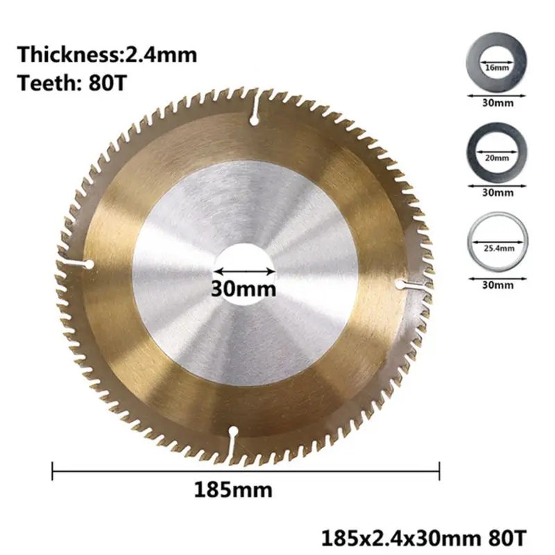 

160/165/185mm Wood TiCN Coated Circular Saw Blade 24/40/48/80T Cutting Disc G99A
