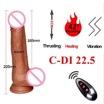 Automatic Telescopic Heating Dildo Vibrator G-Spot Massage Huge Realistic Penis Erotic Anal Sex Toys For Women Adult Products 5