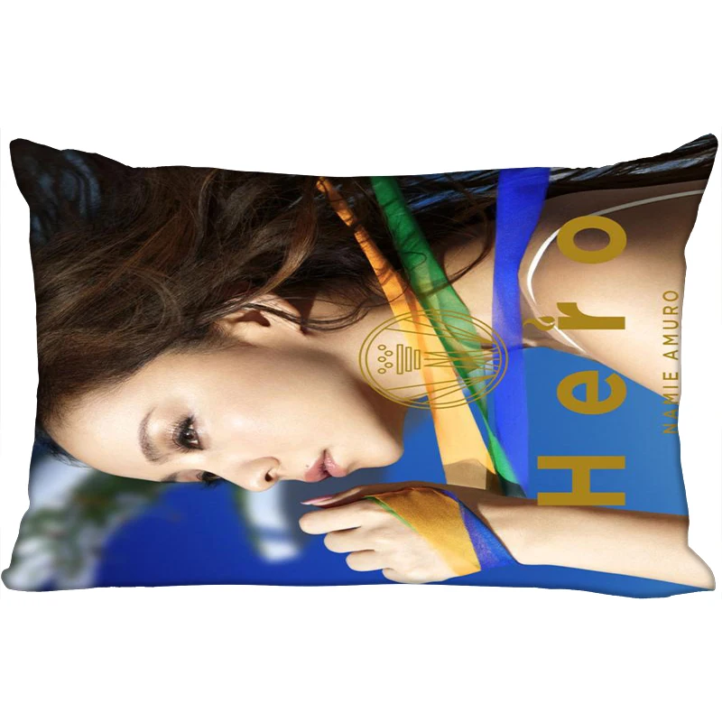 New Custom Namie Amuro Printing pillowcover Two sides Standard Satin Silk Soft Rectangle Pillowcases zipper More size - Цвет: 19