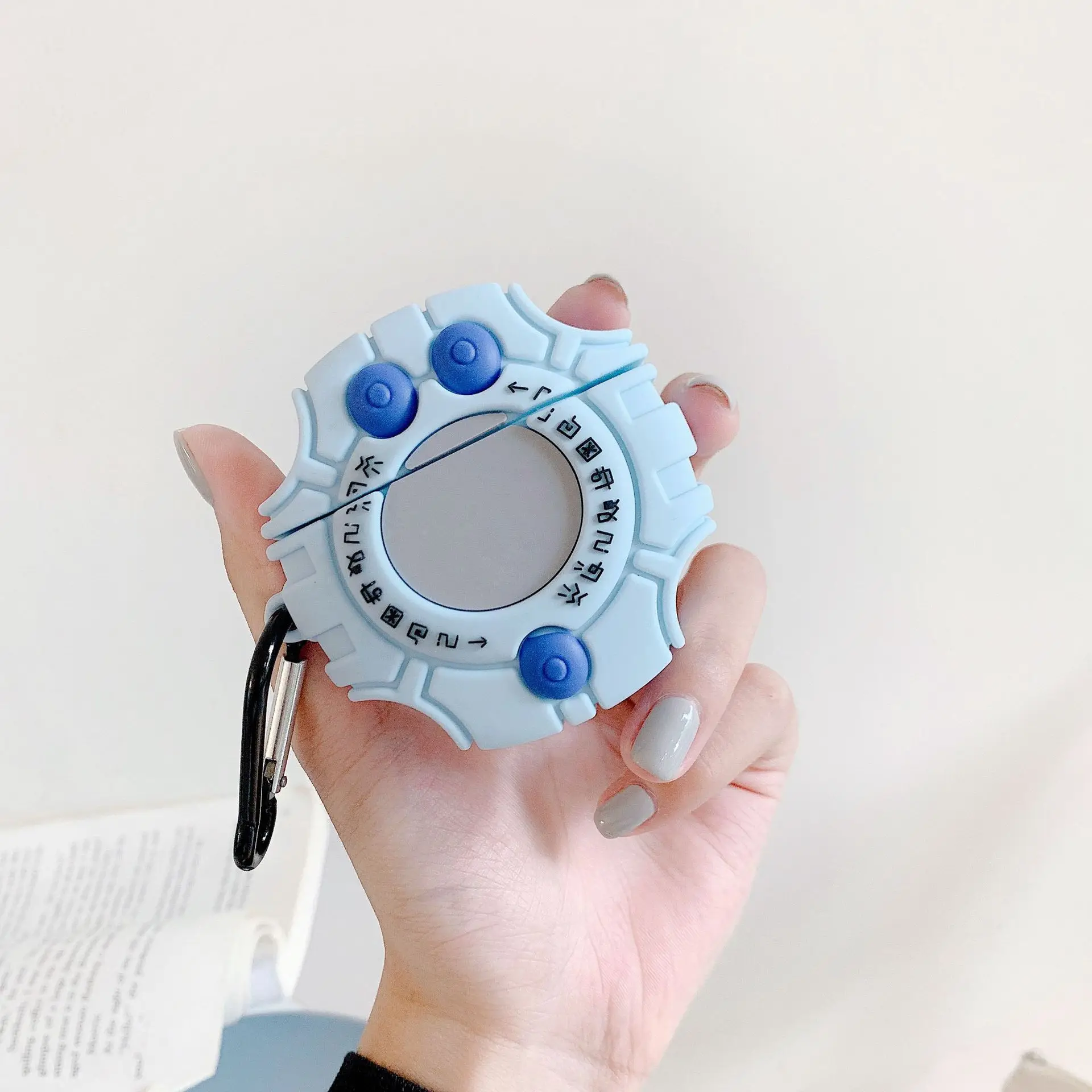 

Cartoon Digimon Digital Monster Digivice Figure Silicone Cover Keychain for Apple Airpods 1 2 Wireless Earphone Case Accessories