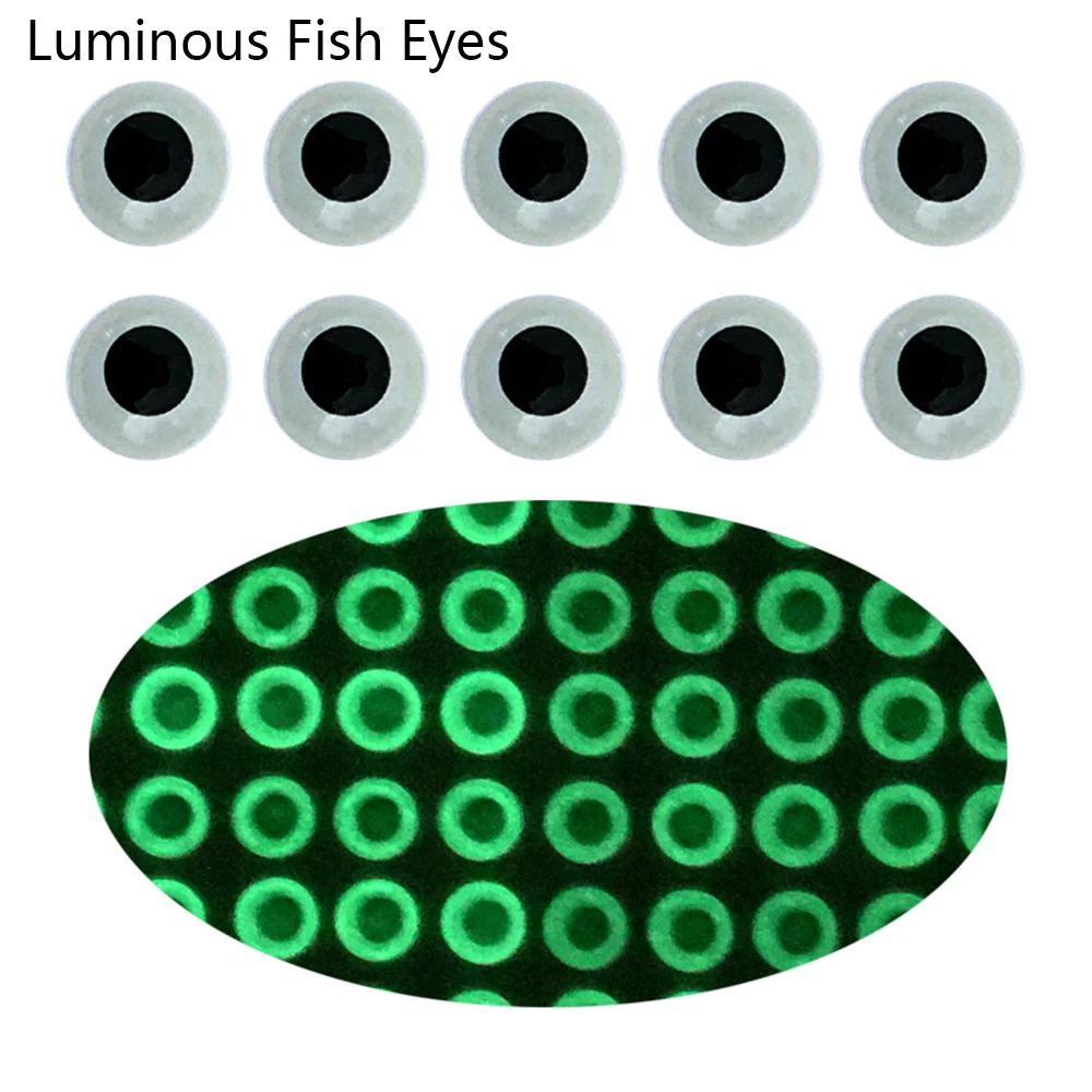 PVC 3D Holographic Luminous Fishing Lure Eyes 300Pcs 3/4/5/6mm Fishing Lure Accessory