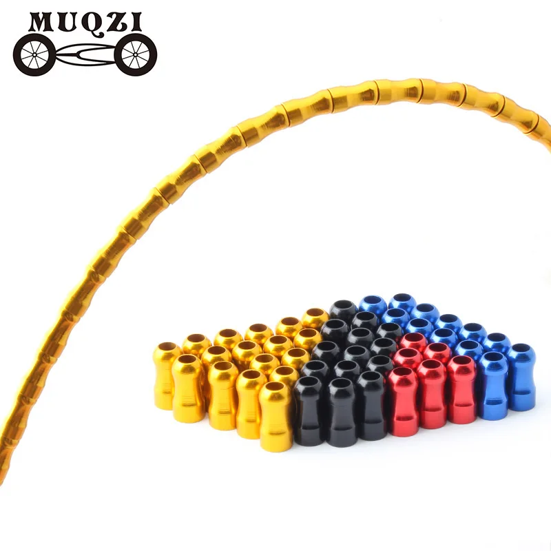 MUQZI 20pcs Bike Derailleur Shift Brake Fishbone Line Tube Cap Slub Catheter Aluminum Alloy Protecti