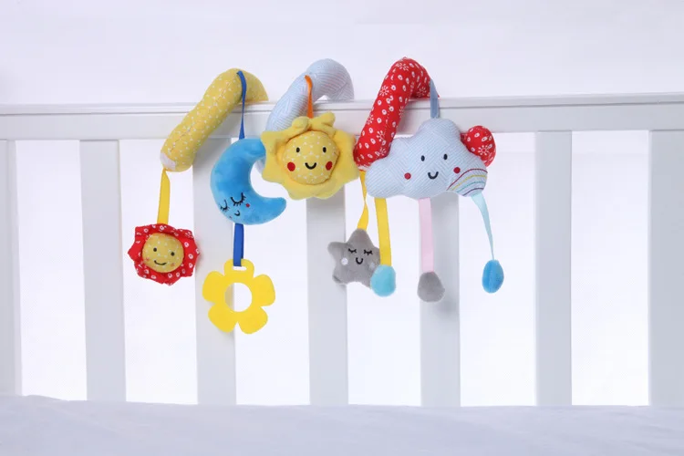 Jjovce Звезда Луна кровать вокруг тележки кулон облако солнце кровать Висячие Развивающие игрушки для младенцев Детские мобильные погремушки