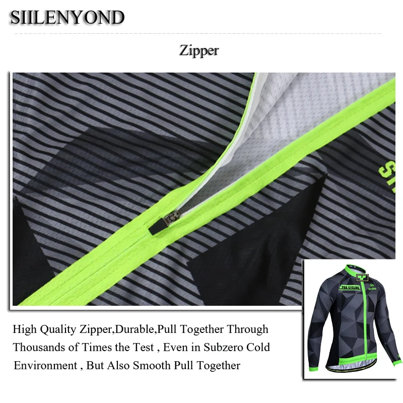 Siilenyond Long Sleeve Cycling Jerseys Breathable Mountain Bike Clothes Cycling Clothing Quick-Dry Bicycle Cycling Clothing