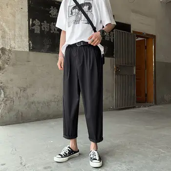

2020 Men's Black Color Casual Pants Baggy Cargo Haren Pants Streetwear Hip Hop Style Loose Green/khaki Trousers Plus Size M-2XL